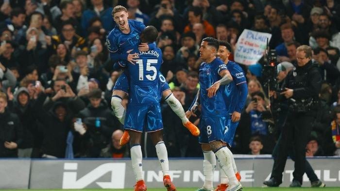 Selebrasi pemain Chelsea pada laga kontra Bournemouth di Liga Inggris 2024. Berikut rating skuad Chelsea saat ditahan imbang Bournemouth di Liga Inggris 2024. Cole Palmer dan Reece James penyelamat. X @chelsea